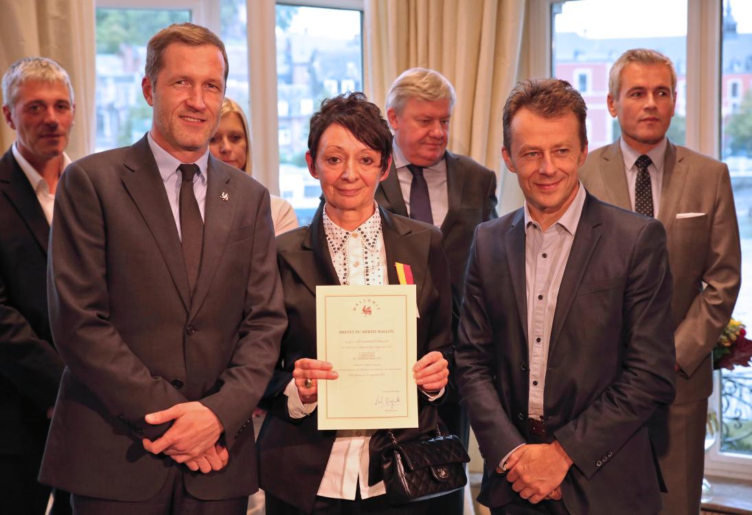 Arlette Baumans avec Paul Magnette et Carlo Di Antonio