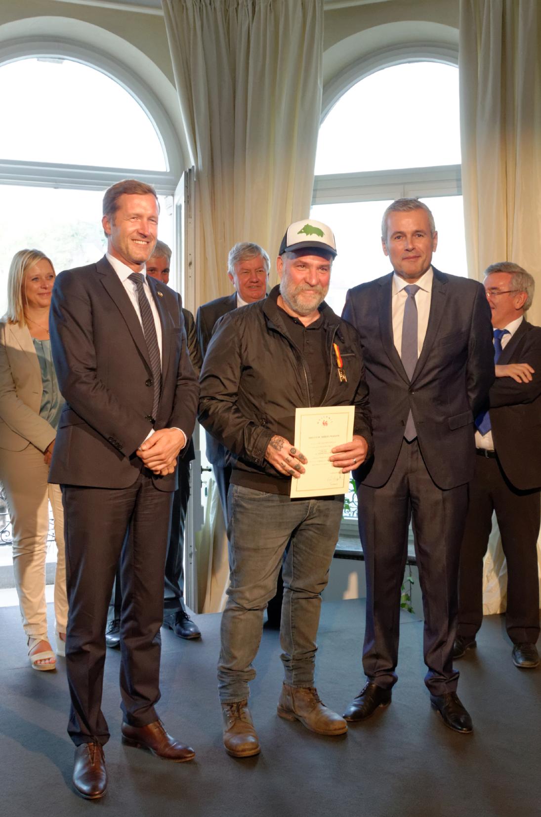 Philippe Lanners avec Paul Magnette et Christophe Lacroix