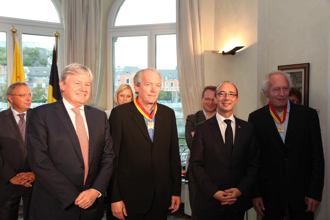 Luc et Jean-Pierre Dardenne avec Jean-Claude Marcourt et Rudy Demotte