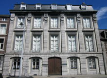 La façade de l’hôtel de Hayme de Bomal, du côté du quai de Maestricht © IPW