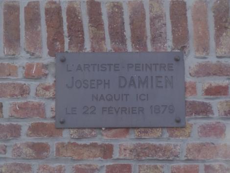 Plaque Joseph Damien (Noville-les-Bois)