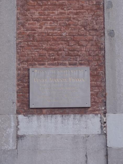Plaque commémorative sur la maison natale de César Franck