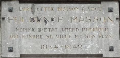 Plaque Fulgence Masson (Mons)