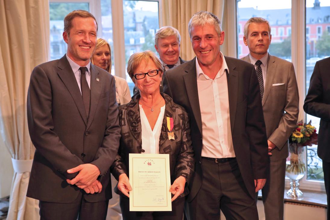 Marie-José Laloy avec Paul Magnette et Paul Furlan