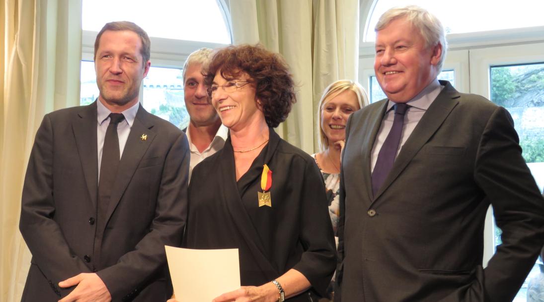 Marie-Elisabeth Faymonville avec Paul Magnette et Jean-Claude Marcourt