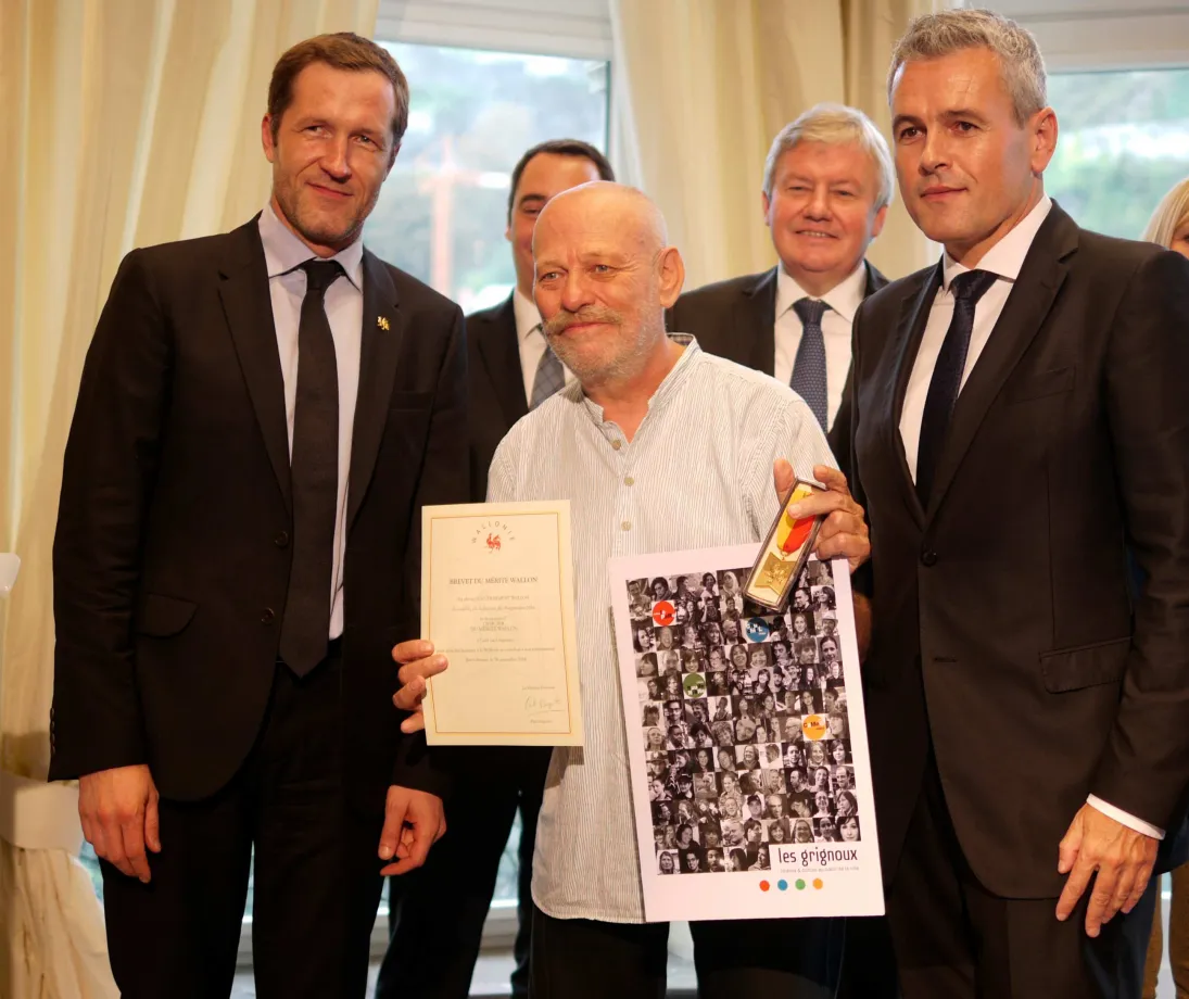 Jean-Marie Hermand avec Paul Magnette et Christophe Lacroix
