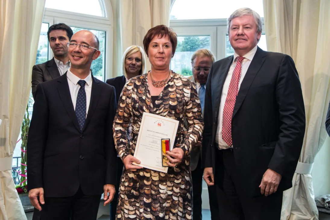Annie Grzeskowiak avec Rudy Demotte et Jean-Claude Marcourt