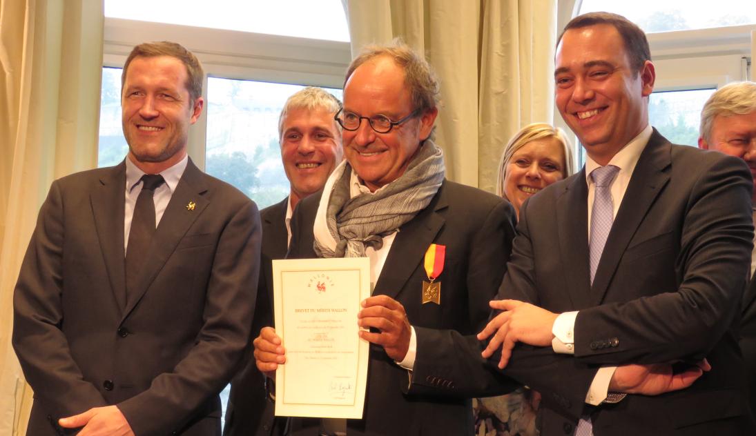 Pierre Kroll avec Paul Magnette et Maxime Prévot