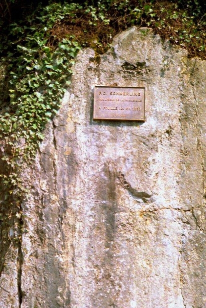 Plaque Schmerling (Goffontaine – sur le rocher de Cleusevay)