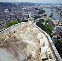 Vestiges archéologiques sur le site de la citadelle de Namur. Photo G. Focant © SPW-Patrimoine