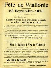 Affiche de la première Fête de Wallonie à Liège © Province de Liège – Musée de la Vie wallonne - FHMW