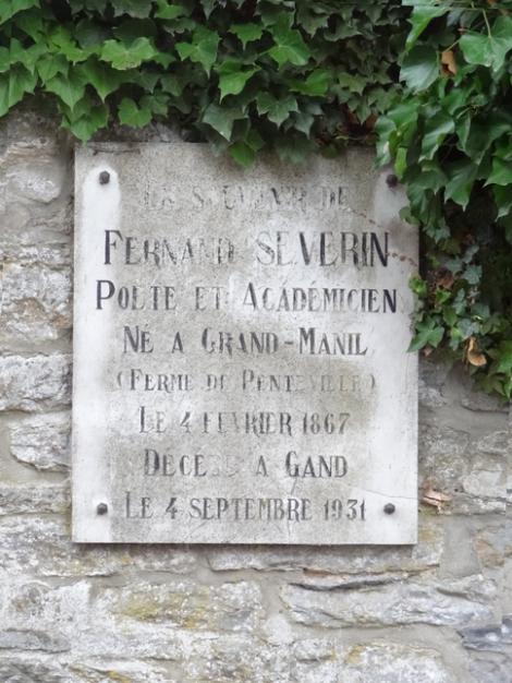 Plaque Fernand Severin (Grand-Manil, Gembloux)